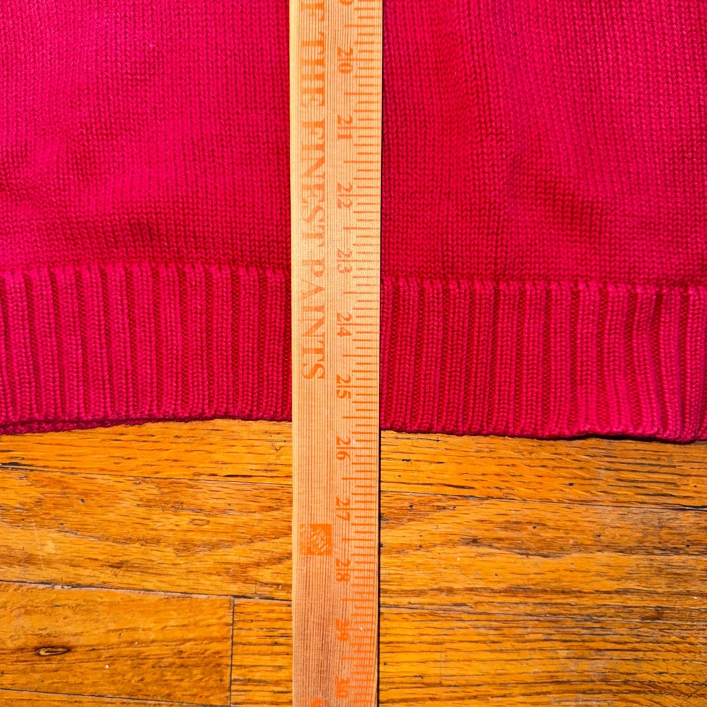 Lauren Ralph Lauren Petite Red Cotton‎ 1/4 Zip Sweater Crest Logo Size S - Picture 4 of 6